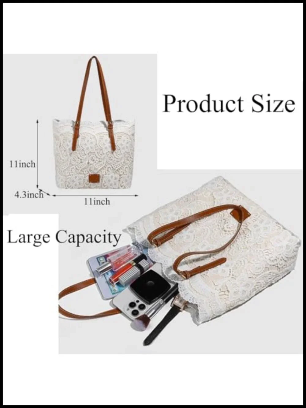 Woven Crochet Beach Tote Hobo Bag with Removable PU Leather Shoulder Strap